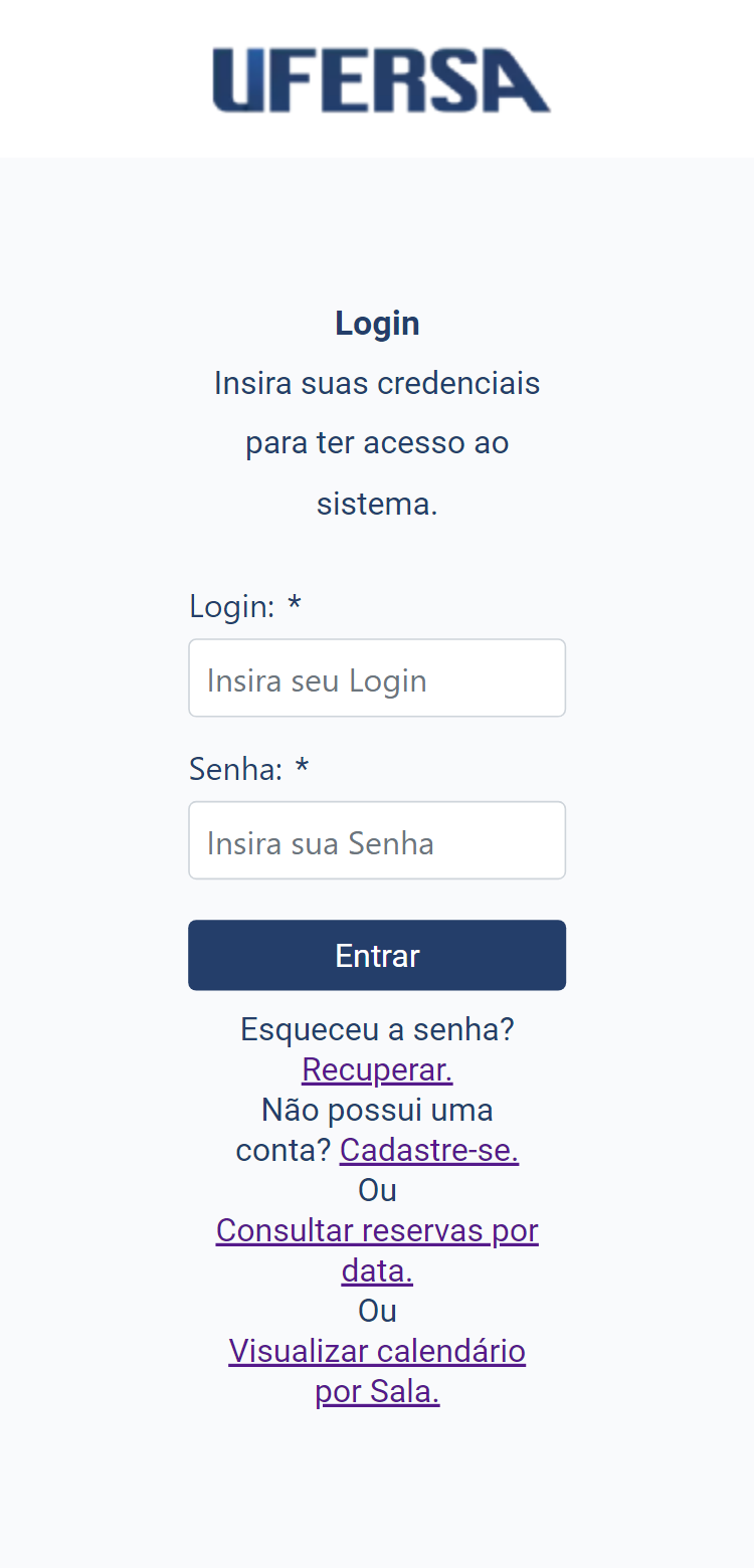 Tela Login Mobile