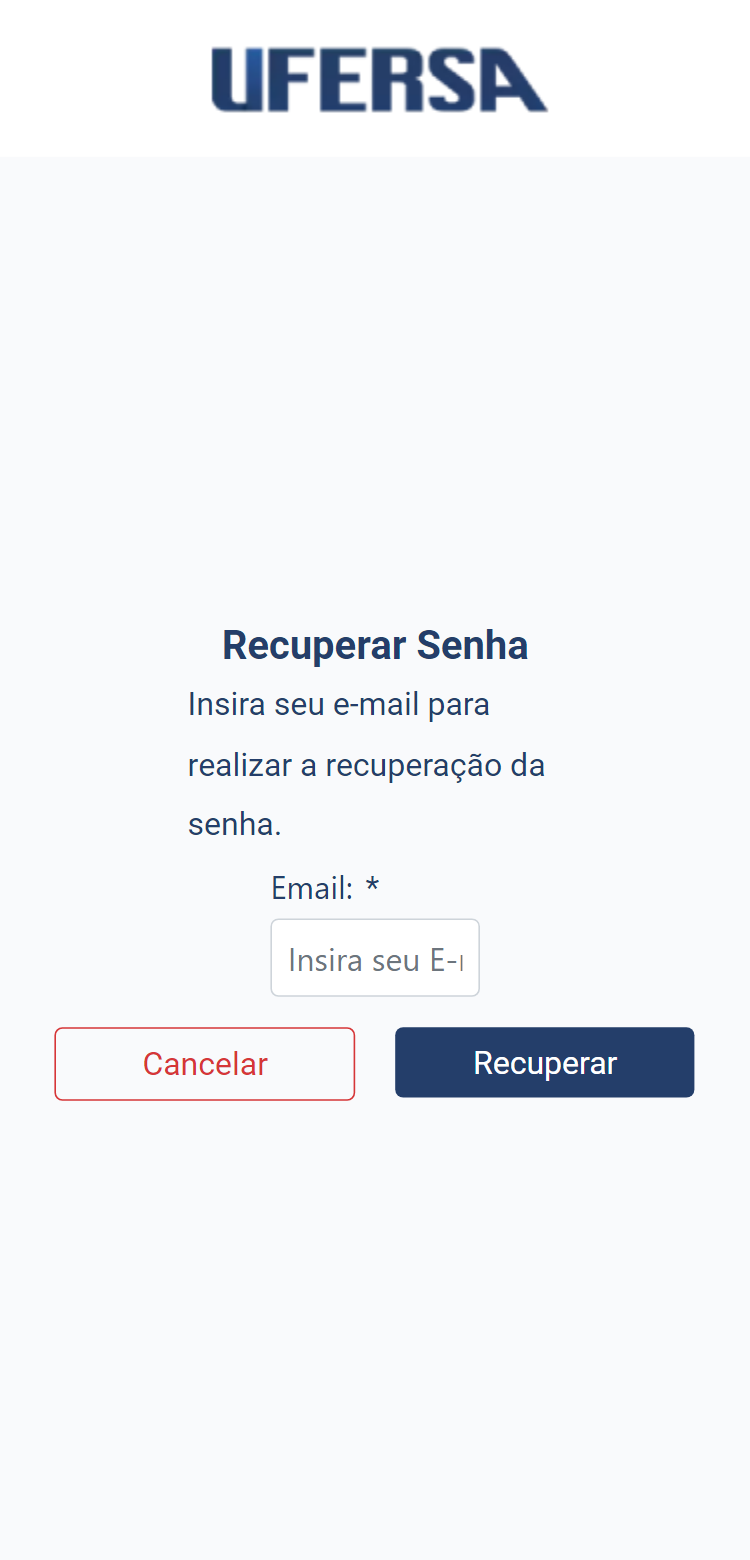 Tela Recuperacao Mobile